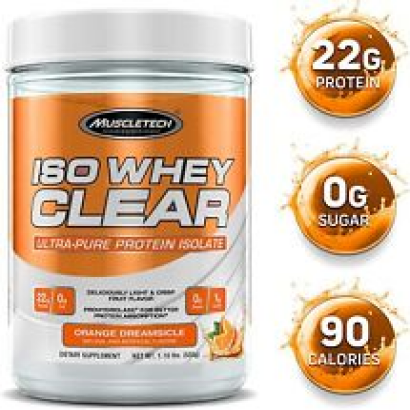 MuscleTech ISO WHEY CLEAR Protein Isolate Powder 19 Serves ORANGE DREAMSICLE