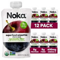Noka Superfood Fruit Smoothie Pouches Cherry Acai Healthy Snacks with Flax Se...