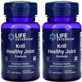 Life Extension Krill Healthy Joint Formula 2X30gels Hyaluronic Acid/Astaxanthin