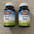Carlson Laboratories Chelated Zinc 30mg 100 Tablet - Lot of 2 NEW SEALED
