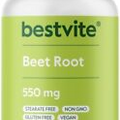 Beet Root 550mg (120 Vegetarian Capsules) - No Fillers - Vegan - Non-GMO