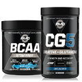 PMD Sports CG5 - Premium Creatine and L-Glutamine Powder (60 Servings) Sports BCAA Stim Free Amino Acids for Enhanced Recovery – Blue Razz (30 Servings)