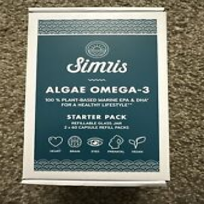 Simris Algae Omega 3 Starter Pack — EPA DHA Plant Based Vegetarian and Vegan...