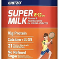 puu Gritzo SuperMilk 8-12y Kids Nutrition Drink and Protein Powder for Kids Growth & Sports : Whey Protein, Calcium + D3, 21 Nutrients, Zero Refined Sugar, 100% Natural Double Chocolate Flavor 400g