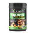 Kavir Vegan Plant Protein, Herbs, Antioxidants, Digestive Enzymes (Natural Chocolate Flavor), Green, 500 g