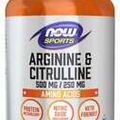 L-Arginine & L-Citrulline Amino Acids 120 Caps - Metabolism Muscle Now Foods