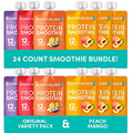 Designer Wellness Protein Smoothies Origignal Variety Pack and Peach Mango Bundle