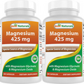 2 Pack Best Naturals Magensium Glycinate 425 mg 180 Veggie Capsules