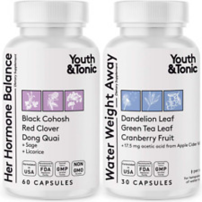 Youth&Tonic Water Retention Pills for Women and Hormone Balance 30 + 60 Capsules
