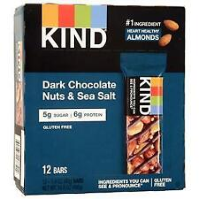Kind Nuts & Spices Bar Dark Choc, Nuts, Sea Salt 12 bars