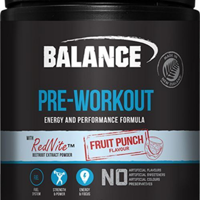 Pre-Workout Fruit Punch 450g Balance Sports Nutrition