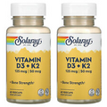 Solaray, (2 Pack) Vitamin D3 + K2, Soy Free, 60 Vcaps ***2 pack****