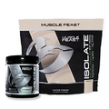Muscle Feast Creatine + Isolate Bundle: 1 Powder (Unflavored, 300g) + 1 Whey Protein Isolate (Vanilla, 5lb) | Premium Supplements, Vegetarian, Gluten Free