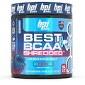 BPI Sports Best BCAA Shredded Caffeine-Free Thermogenic Recovery Formula BCAA Powder Lean Muscle Building Accelerated Recovery - Hydration - Blue Raspberry- 25 Servings - 9.7 Ounce