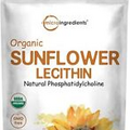 US Grown Organic Sunflower Lecithin Powder, 1 Pound (454g), Sustainable Farmed,