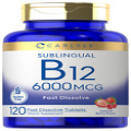 Vitamin B12 6000mcg | 120 Dissolvable Tablets | Vegetarian | by Carlyle
