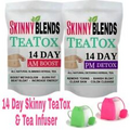 SKINNY BLENDS 14 Day Teatox AM & PM DETOX WEIGHT LOSS TEA. FREE TEA INFUSER!!